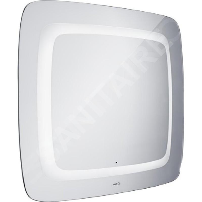 Nimco Miroirs - Miroir de salle de bains LED rétro-éclairé série 7000, 800 x 650 mm, arrondi, avec capteur, aluminium ZP 7001-S Nimco Miroirs - Miroir de salle de bains LED rétro-éclairé série 7000, 800 x 650 mm, arrondi, avec capteur, aluminium ZP 7001-S