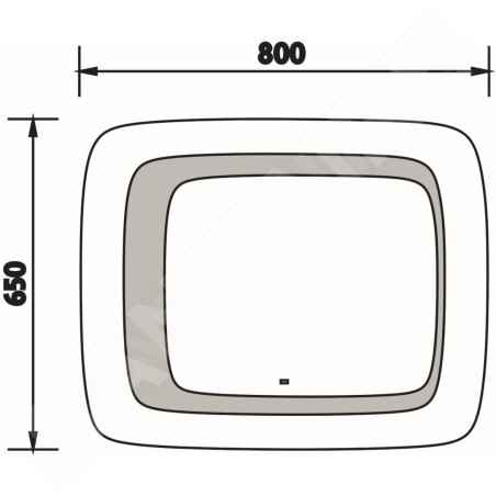 Nimco Miroirs - Miroir de salle de bains LED rétro-éclairé série 7000, 800 x 650 mm, arrondi, avec capteur, aluminium ZP 7001-S