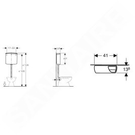 Geberit Accessoires - Réservoir de chasse d’eau AP140, blanc alpin 140.305.11.1