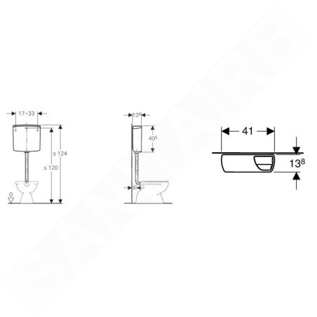 Geberit Accessoires - Réservoir de chasse d’eau AP140, blanc alpin 140.305.11.1