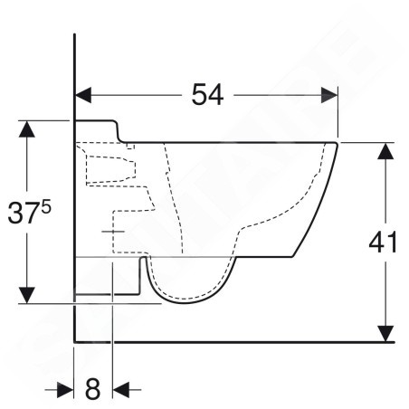 Geberit Xeno 2 - WC suspendu, 540x350 mm, Rimfree, blanc 500.500.01.1