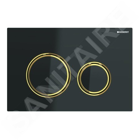 Geberit Sigma21 - Plaque de déclenchement 2 touches, noir / laiton 115.652.SJ.1