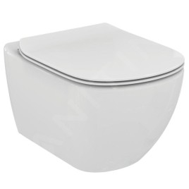 Ideal Standard ProSys - Ensemble pour WC suspendu, cuvette et abattant Tesi, Plaque de déclenchement Oleas M2, chrome
