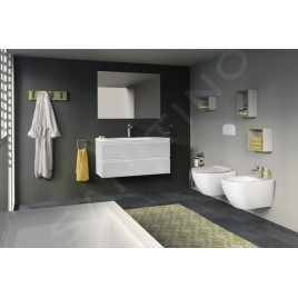 Ideal Standard ProSys - Ensemble pour WC suspendu, cuvette et abattant Tesi, Plaque de déclenchement Oleas M2, chrome