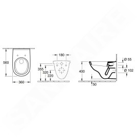 Villeroy & Boch O.novo - WC suspendu, CeramicPlus, blanc alpin 566010R1