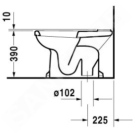 Duravit 1930 - Cuvette à poser, sortie verticale, avec WonderGliss, blanc 02270100001