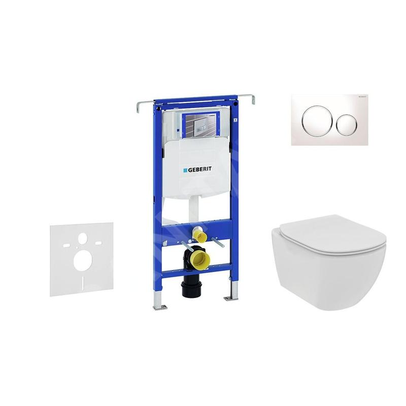Geberit Duofix - Set de bâti-support, WC suspendu Rimless+ abattant SoftClose Ideal Standard Tesi, plaque de déclenchement Geberit Duofix - Set de bâti-support, WC suspendu Rimless+ abattant SoftClose Ideal Standard Tesi, plaque de déclenchement