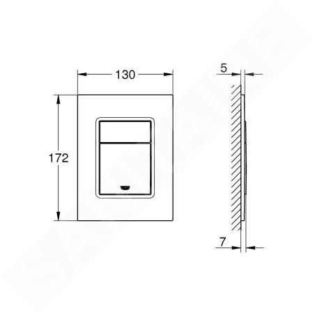 Grohe Skate Cosmopolitan S - Plaque de déclenchement, Cool Sunrise 37535GL0