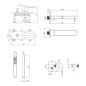 Cersanit Inverto - Mitigeur de baignoire encastré, montage 3 trous, avec corps, avec accessoires, doré S952-045
