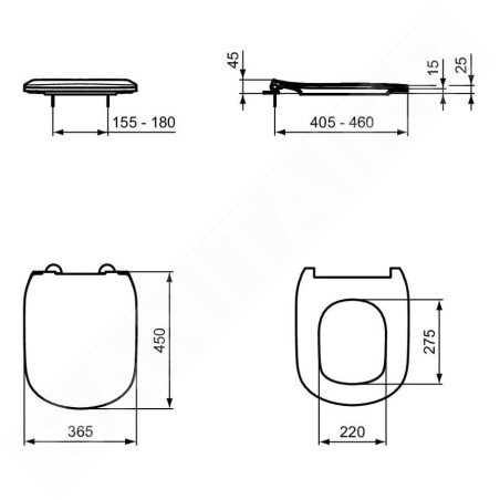 Ideal Standard Tesi - Abattant WC, SoftClose, blanc mat T5522V1