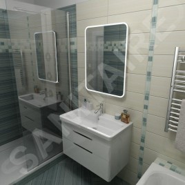 Sapho Float - Miroir arrondi avec éclairage LED  600x800 mm, blanc 22572