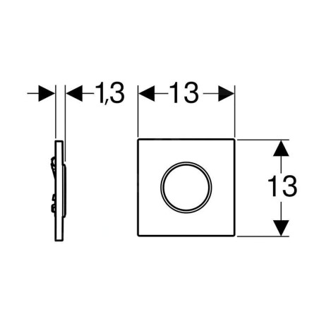 Geberit Systèmes de chasse d’eau - Commande pneumatique pour urinoir, type 10, noir / chrome 116.015.KM.1
