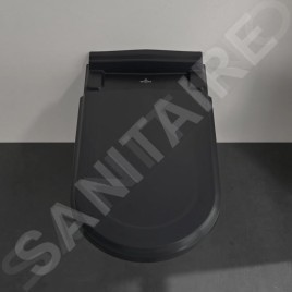 Villeroy & Boch Hommage - Cuvette de WC suspendue, CeramicPlus, Pure Black 6661B0R7