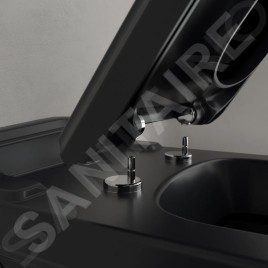 Villeroy & Boch Hommage - Cuvette de WC suspendue, CeramicPlus, Pure Black 6661B0R7