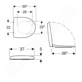 Geberit Selnova Compact - Abattant WC, softclose, blanc 501.878.00.1