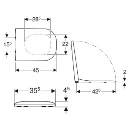 Geberit Smyle - Abattant WC, softclose, blanc 500.233.01.1