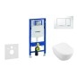 Geberit Duofix - Ensemble bâti-support, cuvette de toilette et siège Subway 2.0, DirectFlush, SoftClose, CeramicPlus et plaque