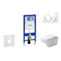 Geberit Duofix - Ensemble bâti-support, cuvette de toilette et siège D-Code, Rimless, SoftClose, plaque Sigma20, blanc/chrome