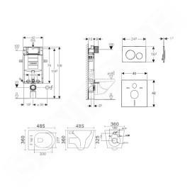 Geberit Kombifix - Set de bâti-support, cuvette Gaia et abattant softclose, plaque de déclenchement Sigma20, blanc/chrome