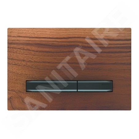 Geberit Sigma50 - Plaque de déclenchement 2 touches, noyer américain / chromé noir 115.671.JX.2