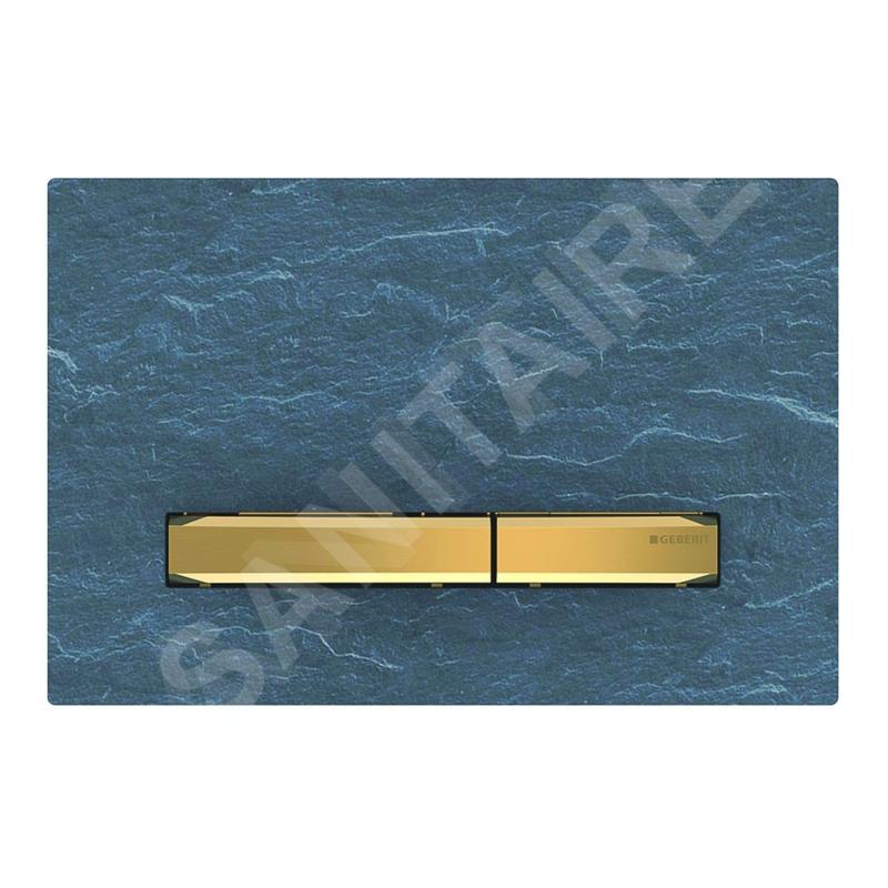 Geberit Sigma50 - Plaque de déclenchement 2 touches, ardoise Mustang / laiton 115.672.JM.2