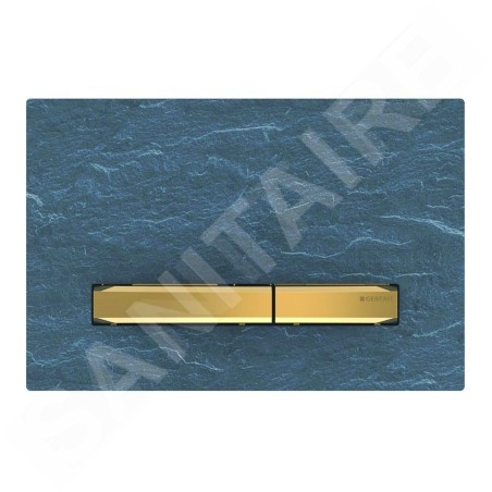 Geberit Sigma50 - Plaque de déclenchement 2 touches, ardoise Mustang / laiton 115.672.JM.2