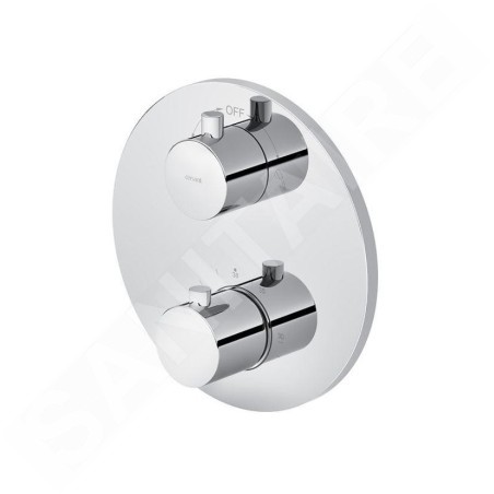 Cersanit Zen - Mitigeur thermostatique à encastrer, 2 sorties, avec corps d’encastrement, chrome S951-564