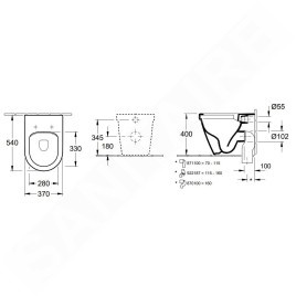 Villeroy & Boch Architectura - WC à poser, coude Vario, DirectFlush, blanc alpin 5690R001