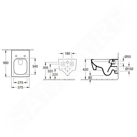 Villeroy & Boch Memento 2.0 - WC suspendu, sortie arrière, DirectFlush, CeramicPlus, blanc alpin 4633R0R1