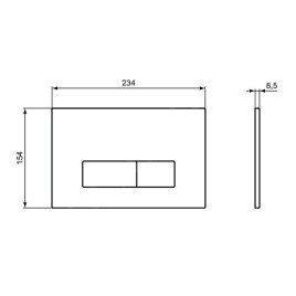 Ideal Standard Oleas - Plaque de déclenchement Oleas M2, chrome mat R0121JG