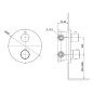 Cersanit Zen - Mitigeur thermostatique à encastrer, 2 sorties, avec corps d’encastrement, chrome S951-564