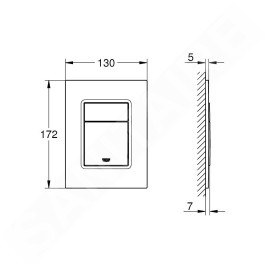 Grohe Skate Cosmopolitan S - Plaque de déclenchement, Hard Graphite brossé 37535AL0