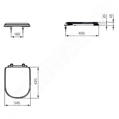 Ideal Standard Calla - Siège de toilettes, blanc T627801