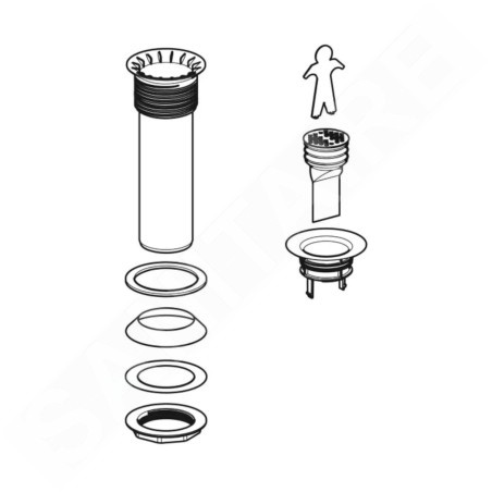 Geberit Accessoires - Kit de vidange pour urinoirs sans eau, diamètre 50 mm 500.673.00.1