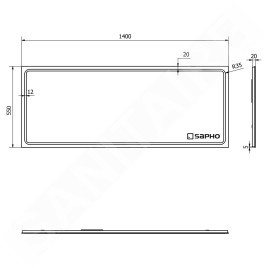 Sapho Gemini II - Miroir avec éclairage LED 1400x550 mm GM140
