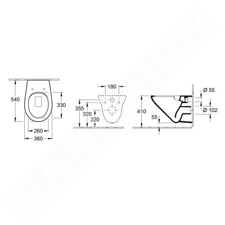 Villeroy & Boch O.novo - WC suspendu, DirectFlush, blanc alpin 7682R001