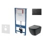 kielle Genesis - Set de bâti-support, cuvette Tesi et abattant softclose, Aquablade, plaque de déclenchement Gemini IV, noir kielle Genesis - Set de bâti-support, cuvette Tesi et abattant softclose, Aquablade, plaque de déclenchement Gemini IV, noir