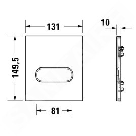 Duravit DuraSystem - Plaque de déclenchement A1 pour urinoir, chrome brillant WD5004021000