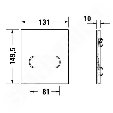 Duravit DuraSystem - Plaque de déclenchement A1 pour urinoir, chrome brillant WD5004021000
