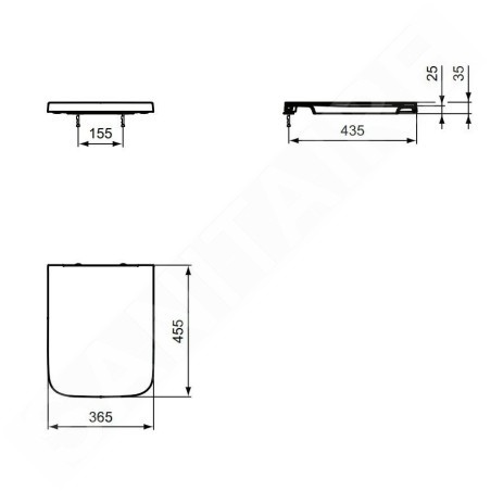 Ideal Standard Blend - Abattant WC, softclose, blanc T392701
