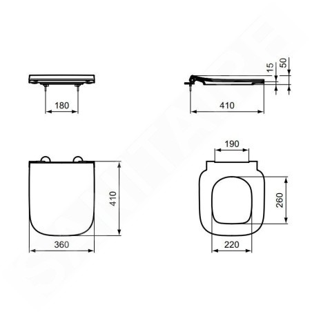 Ideal Standard i.Life S - Abattant de WC, blanc T532801