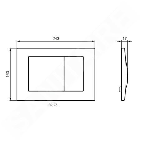 Ideal Standard Septa Pro - Plaque de déclenchement M1, inox R0127MY