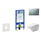 Geberit Duofix - Ensemble bâti-support, cuvette de toilette et siège D-Code, Rimless, SoftClose, plaque Sigma01, chrome mat