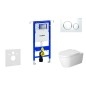 Geberit Duofix - Ensemble bâti-support, cuvette de toilette et siège ME by Starck, Rimless, SoftClose, plaque Sigma20,