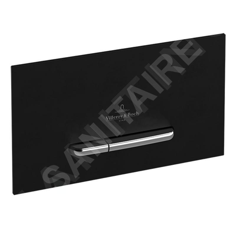 Villeroy & Boch ViConnect - Plaque de déclenchement M300, inox brossé / verre - Glossy Black 922160RB Villeroy & Boch ViConnect - Plaque de déclenchement M300, inox brossé / verre - Glossy Black 922160RB