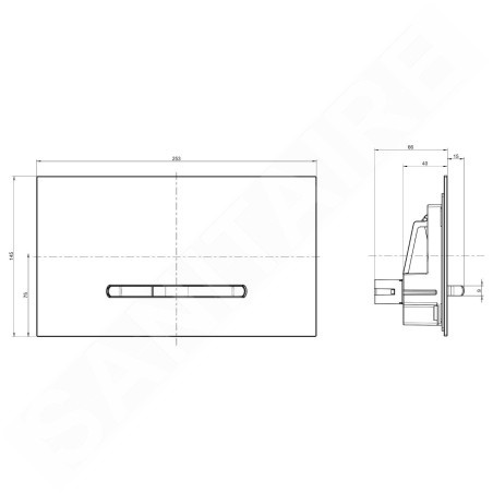 Villeroy & Boch ViConnect - Plaque de déclenchement M300, inox brossé / verre - Glossy Black 922160RB