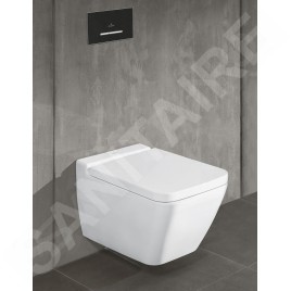 Villeroy & Boch ViConnect - Plaque de déclenchement M300, inox brossé / verre - Glossy Black 922160RB