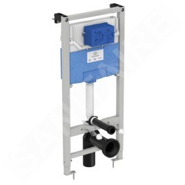 Ideal Standard ProSys - Set d'installation pré-murale, cuvette Alpha avec abattant, plaque de déclenchement Oleas M2, blanc