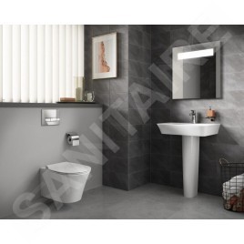 Ideal Standard ProSys - Ensemble pour WC suspendu, cuvette et abattant Connect Air, Plaque de déclenchement Oleas M2,