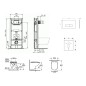 Ideal Standard ProSys - Ensemble pour WC suspendu, cuvette et abattant Bau Ceramic, Plaque de déclenchement Oleas M1, Rimless, Ideal Standard ProSys - Ensemble pour WC suspendu, cuvette et abattant Bau Ceramic, Plaque de déclenchement Oleas M1, Rimless,